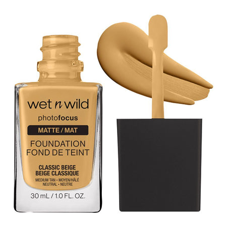 Wet n Wild Photo Focus Matte Foundation, Vegan, Classic Beige, 30ml - Main Image