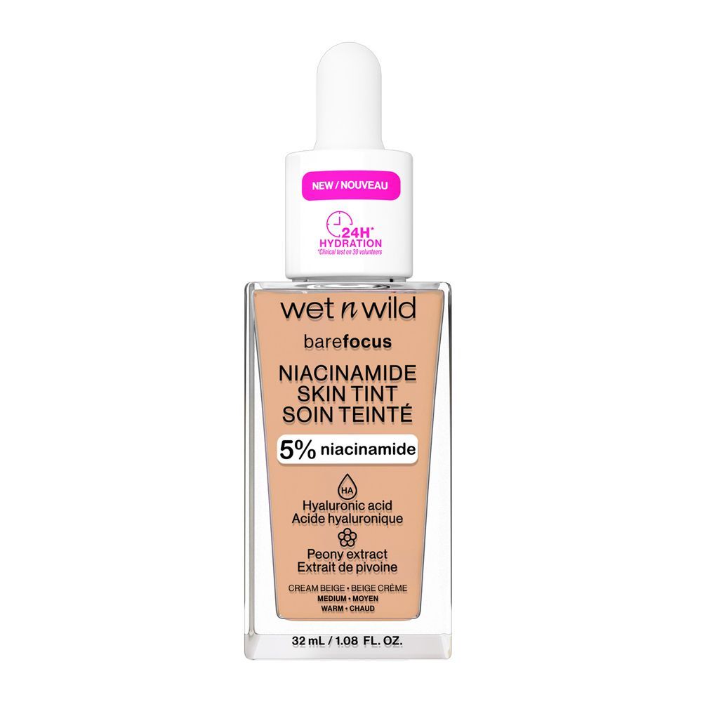 Wet n Wild Bare Focus Niacinamide Skin Tint, Cream Beige, Hyakuronic Acid, Niacinamide, 32ml - Main Image
