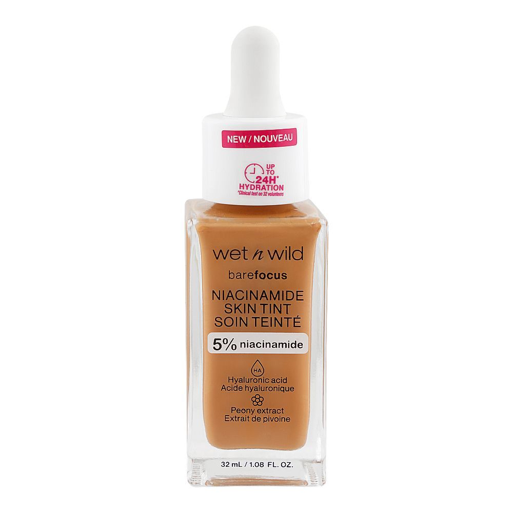 Wet n Wild Bare Focus Niacinamide Skin Tint, Vegan, Hyaluronic Acid, Deep Fonce, 32ml - Main Image