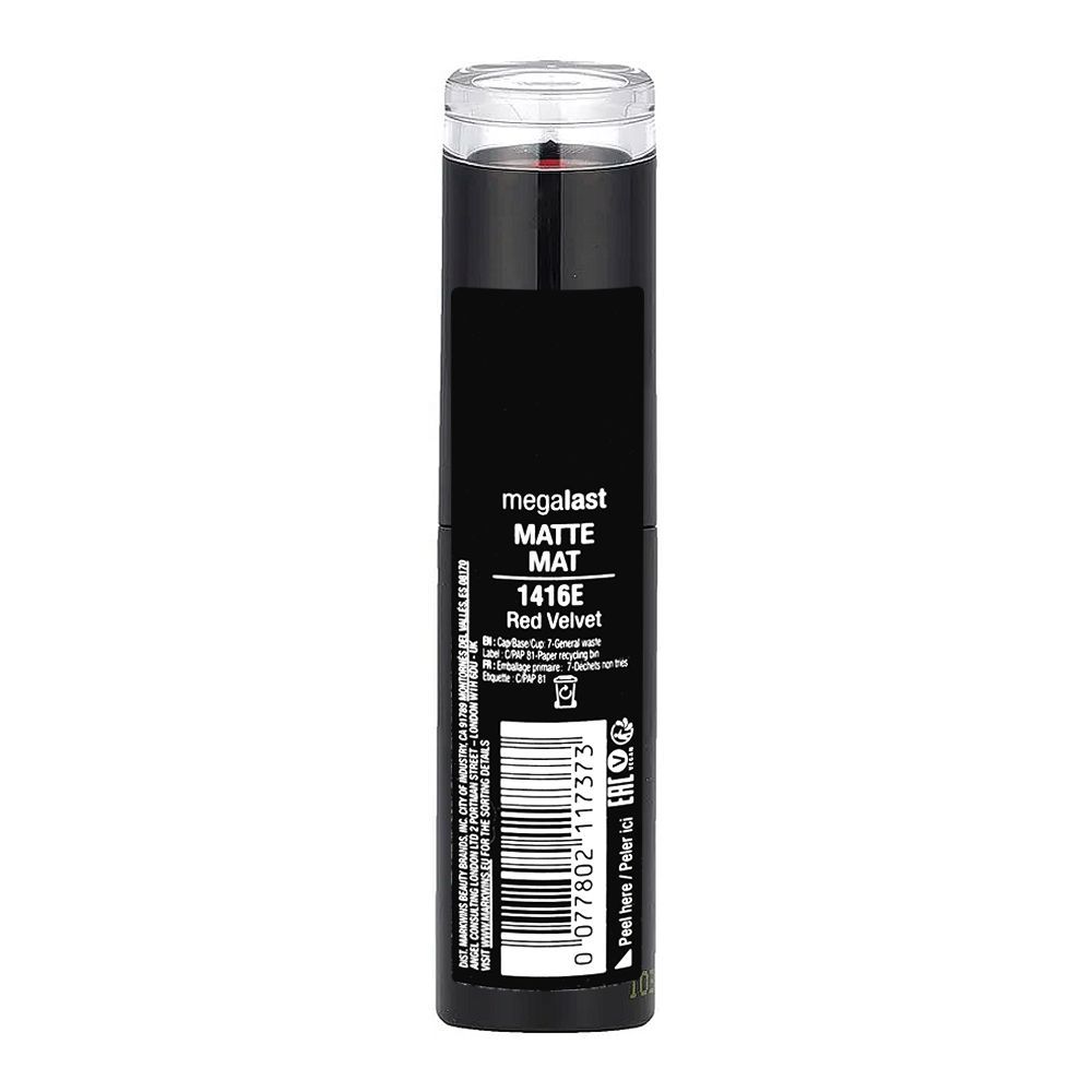 Wet n Wild Mega Last Matte Lipstick, Red Valvet, 3.3g - Image 3