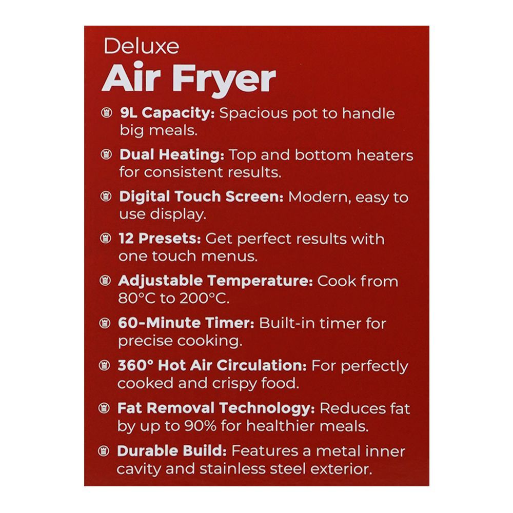 West Point Deluxe Air Fryer, 2200W, 220-240V, 9 Liters Capacity, WF-7259 - Image 4