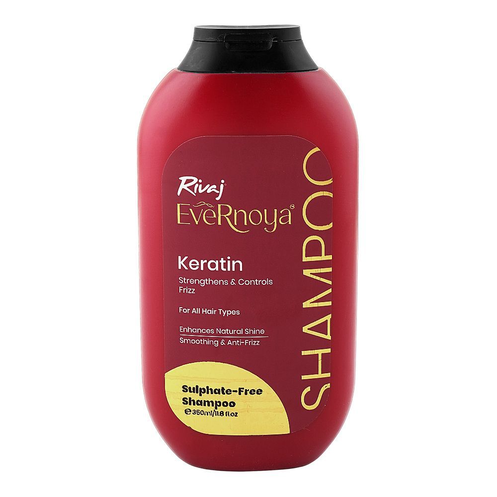 Rivaj UK EveRnoya Keratin Sulfate-Free Shampoo, Glycerin, Citric Acid, For Frizzy Hair, 350ml - Main Image