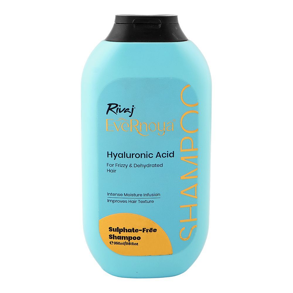 Rivaj UK EveRnoya Hyaluronic Acid Sulfate-Free Shampoo, Glycerin, Citric Acid, For Frizzy & Dehydrated Hair, 350ml - Main Image