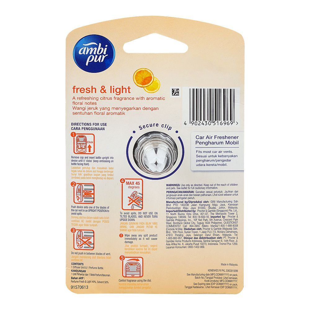 Ambi Pur Fresh & Light Car Air Freshener, 7.5ml - Image 2