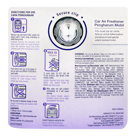 Ambi Pur Lavender Car Air Freshener, 7.5ml - Image 3