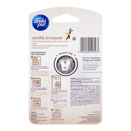 Ambi Pur Vanilla Bouquet Car Air Freshener, 7.5ml - Image 2