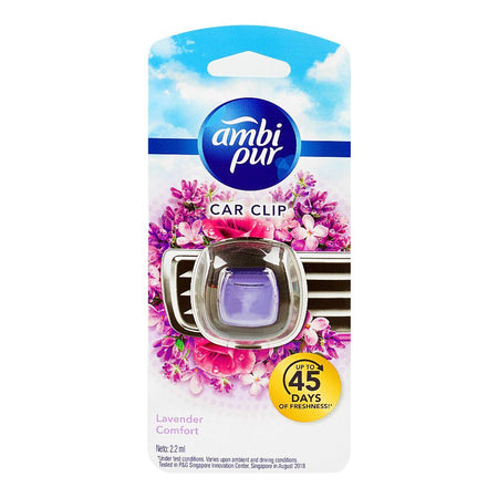 Ambi Pur Lavender Comfort Clip Car Air Freshener, 2.2ml - Main Image