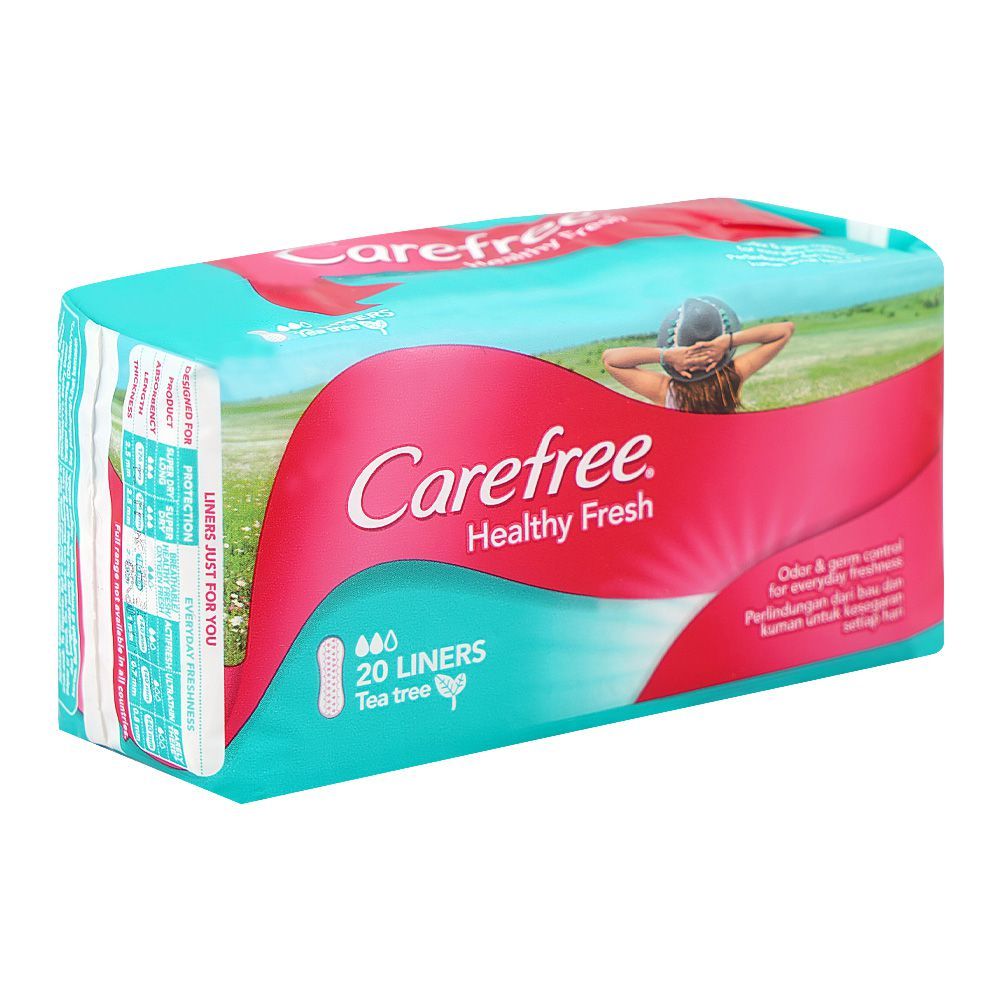 Carefree Healthy Fresh Tea Tree Pantyliners, 20-Pack - Main Image