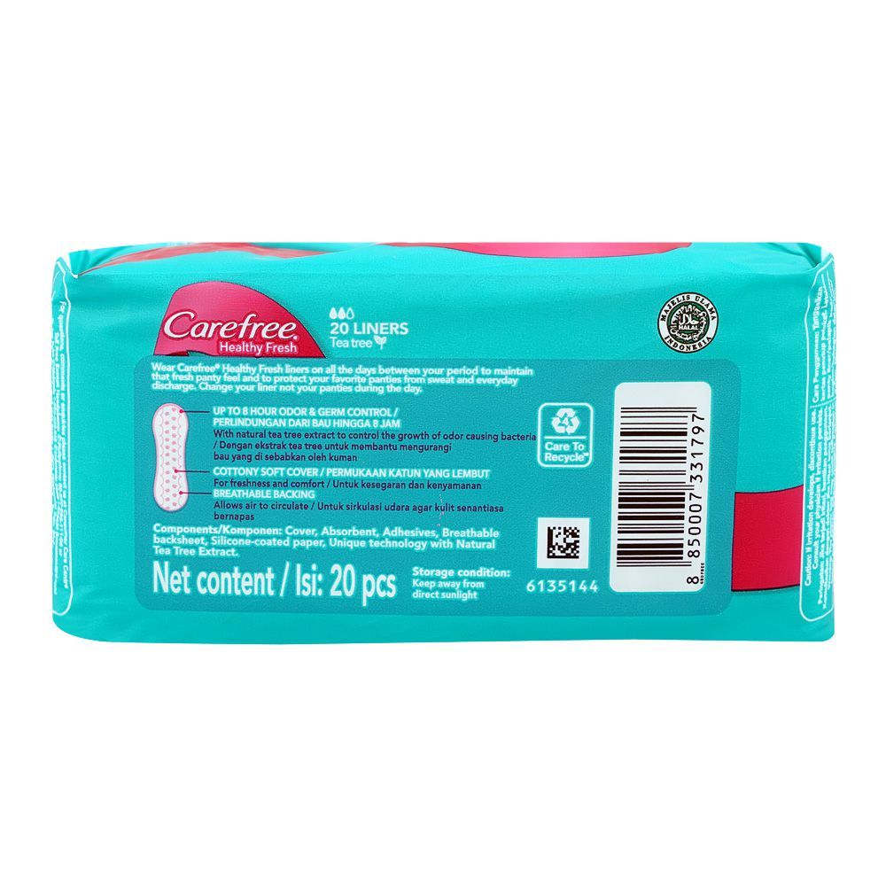 Carefree Healthy Fresh Tea Tree Pantyliners, 20-Pack - Image 2