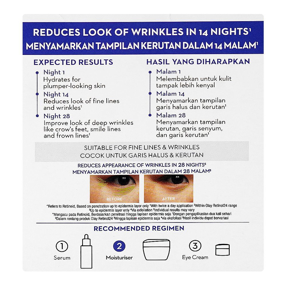 Olay Regenerist Retinol 24 Max Night Moisturiser, Glycerin, Niacinamide, For Fine Lines & Wrinkles, 50g - Image 2