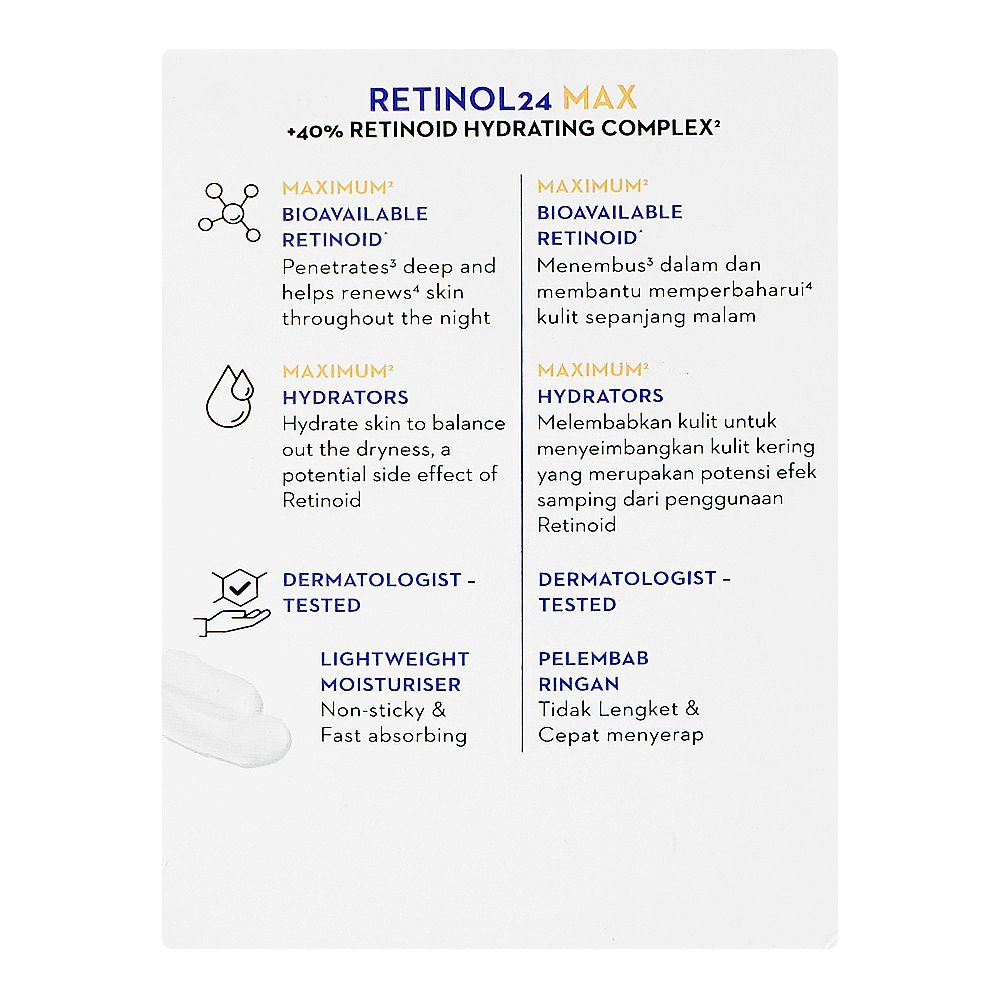 Olay Regenerist Retinol 24 Max Night Moisturiser, Glycerin, Niacinamide, For Fine Lines & Wrinkles, 50g - Image 3