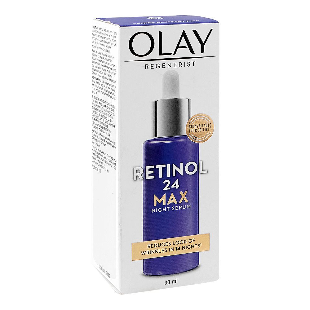 Olay Regenerist Retinol 24 Max Night Serum, Glycerin, Niacinamide, For Wrinkles, 30ml - Main Image