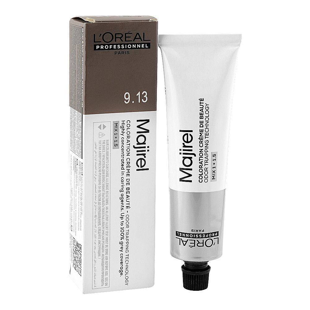 L'Oreal Professionnel Majirel Hair Colouring Cream, 9.13 Very Light Beige Blond, 60ml - Main Image