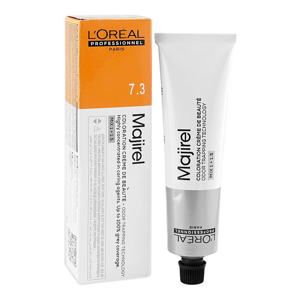 L'Oreal Professionnel Majirel Hair Colouring Cream, 7.3 Golden Blond, 60ml - Main Image