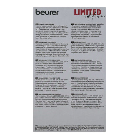 Beurer Travel Hair Dryer Limited Edition, 1600W, 220-240V, HC25 - Image 3
