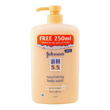 Johnson's PH 5.5 Honey Soap Free Nourishing Body Wash, Glycerin, Citric Acid, 1000ml - Main Image