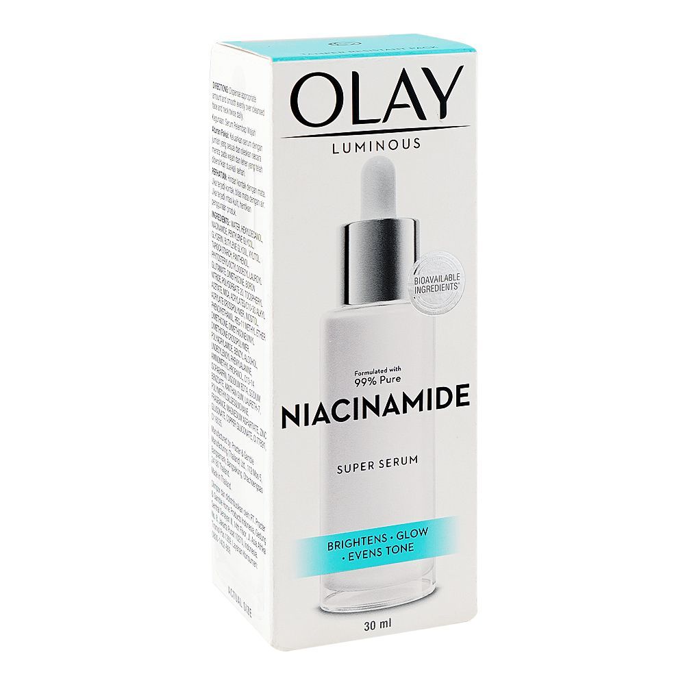 Olay Luminous Niacinamide Super Serum, Vitamin E, Glycerin, For Even Skin Tone, 30ml - Main Image