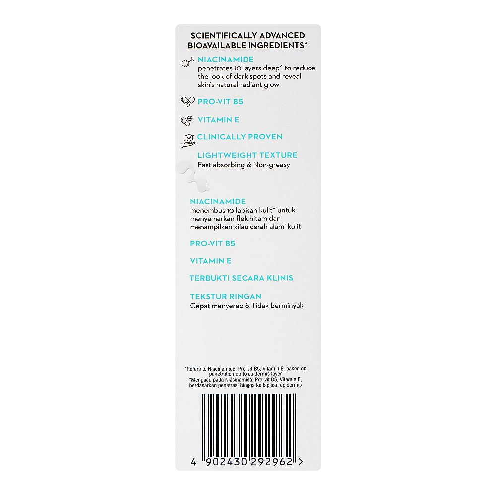 Olay Luminous Niacinamide Super Serum, Vitamin E, Glycerin, For Even Skin Tone, 30ml - Image 3