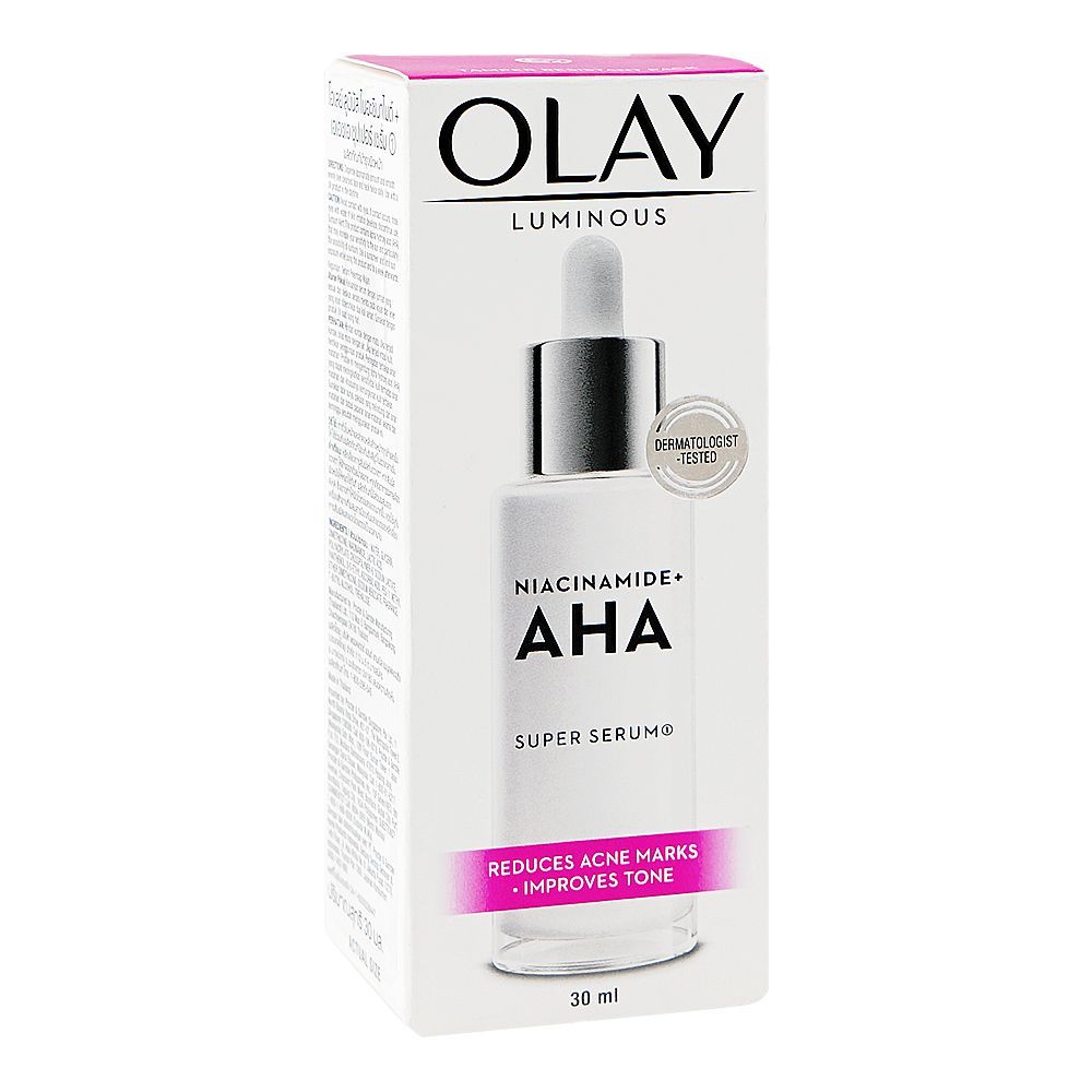 Olay Luminous Niacinamide AHA Super Serum, Lactic Acid, For Acne Marks, 30ml - Main Image