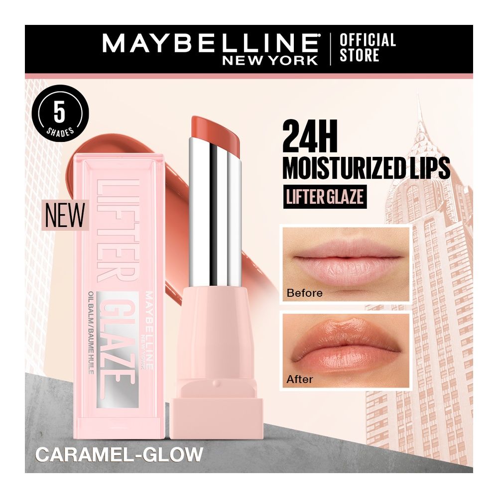 Maybelline New York Lifter Glaze Oil Balm, 006 Caramel Glow, 2.8g - Image 2