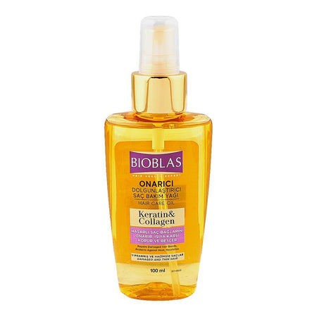 Bioblas Keratin & Collagen Hair Care Oil, Keratin & Collagen, For Damaged Hair, 100ml - Main Image