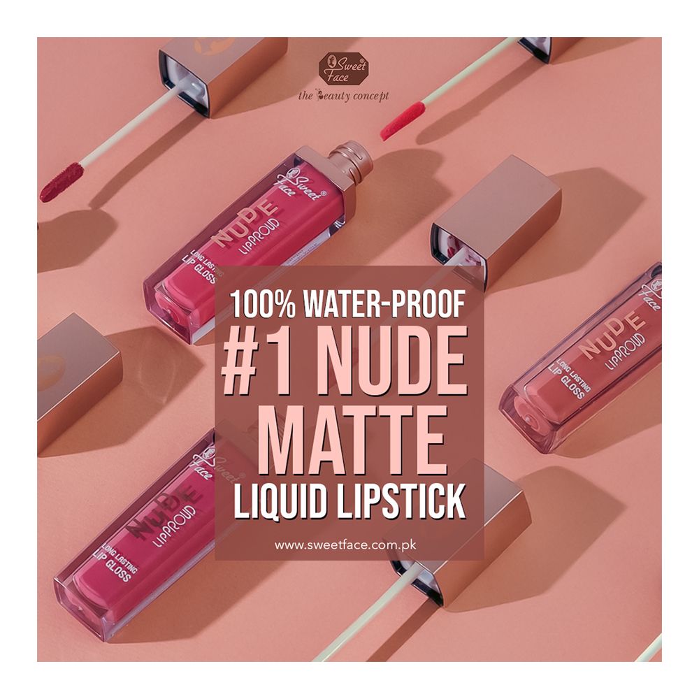 Sweet Face Nude Lip Proud Long Lasting Lip Gloss, N-55 - Image 2