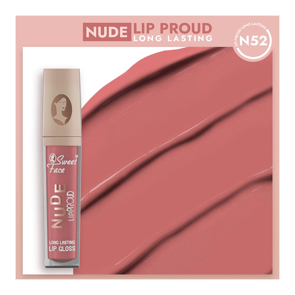 Sweet Face Nude Lip Proud Long Lasting Lip Gloss, N-52 - Main Image