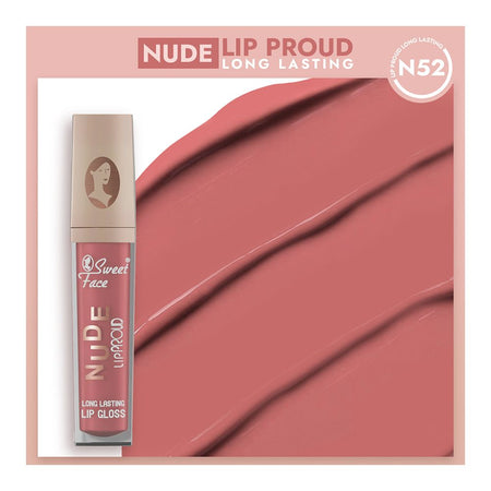 Sweet Face Nude Lip Proud Long Lasting Lip Gloss, N-52 - Main Image