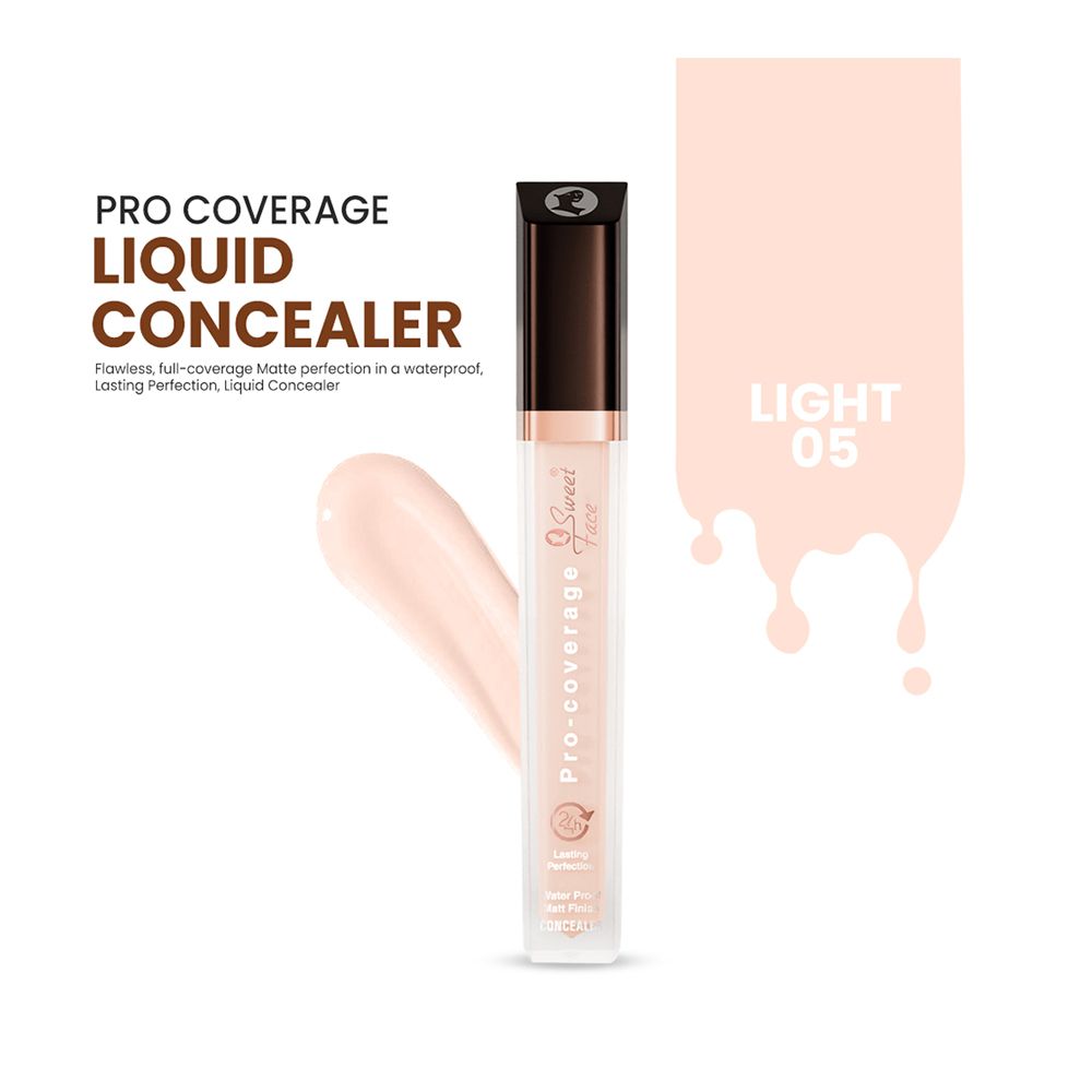 Sweet Face Pro-Coverage Waterproof Matt Finish Concealer, 05 Light - Main Image