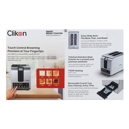 Clickon 2 Slice Smary Bread Toaster, 750W, 220-240V, Ck-2460 - Image 5