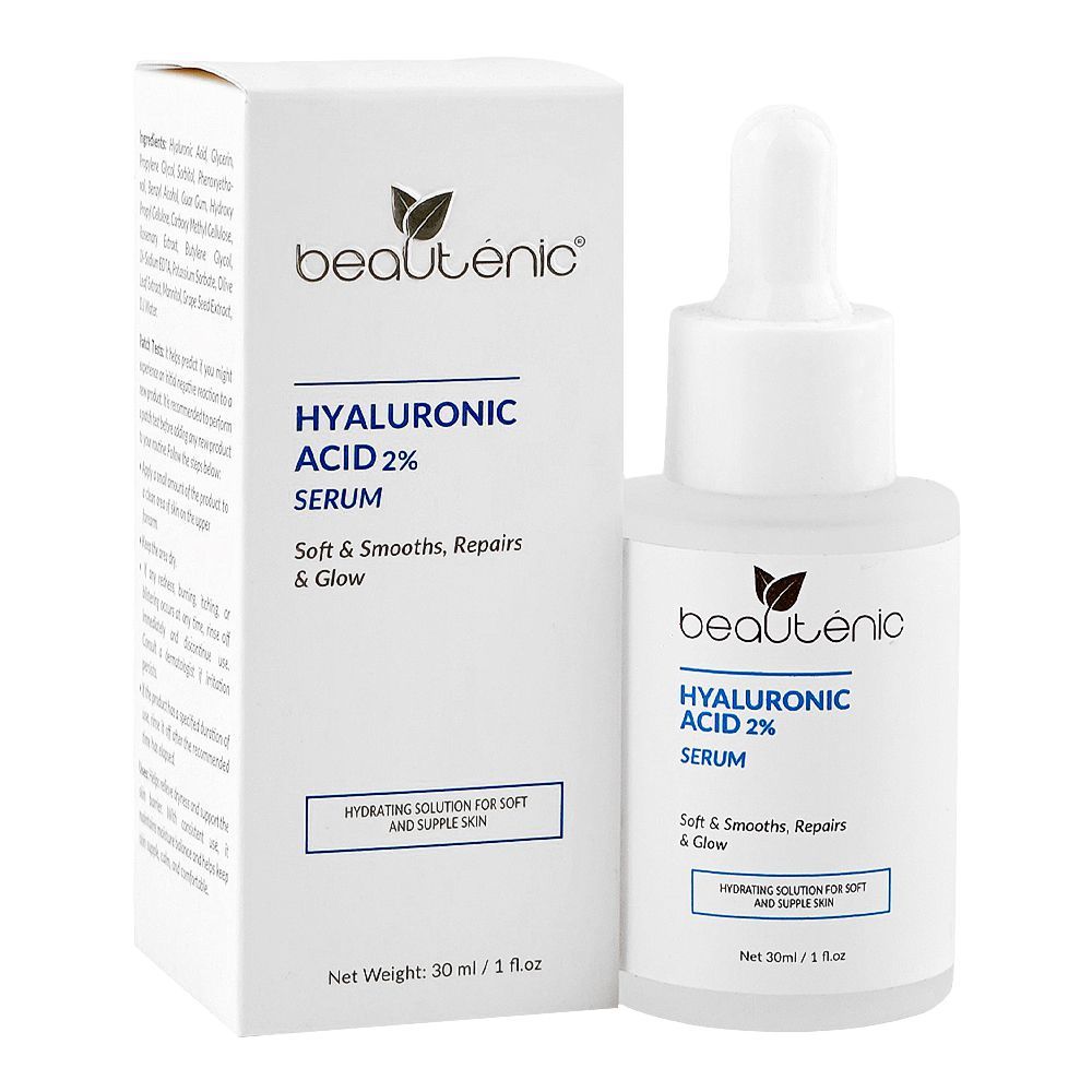 Beautenic Hyaluronic Acid 2% Serum, Gluten & Silicone Free, Hyaluronic Acid, For All Types Of Skin, 30ml - Main Image