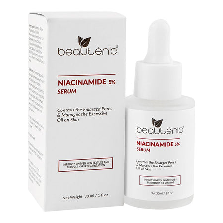 Beautenic Niacinamide 5% Serum, Silicone & Gluten Free, Niacinamide, Glycerin, For Acne-Prone Skin, 30ml - Main Image