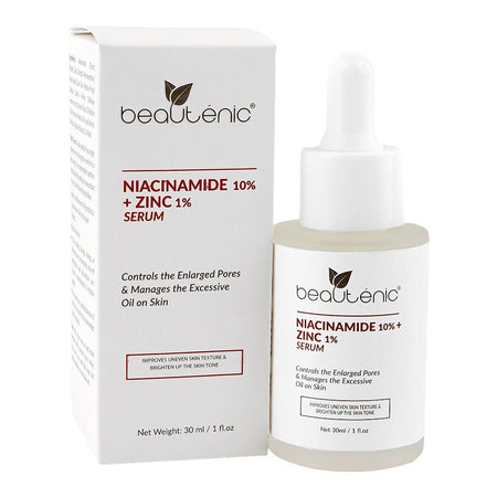 Beautenic Niacinamide 10% + Zinc 1% Serum, Alcohol, Silicone & Gluten Free, Niacinamide, Glycerin, For Radiant Skin, 30ml - Main Image