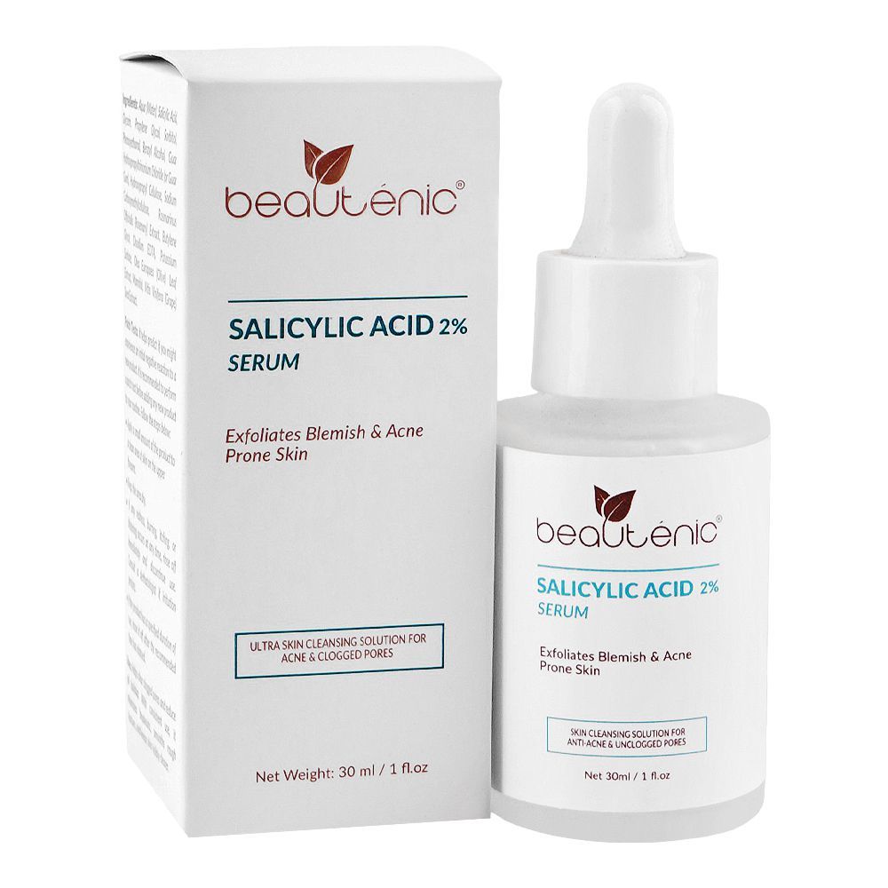 Beautenic Salicylic Acid 2% Serum, Silicone & Gluten Free, Salicylic Acid, Glycerin, For Acne-Prone Skin, 30ml - Main Image