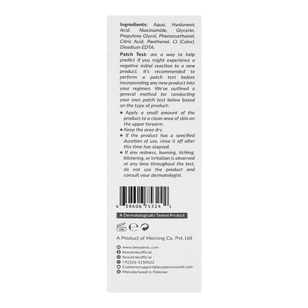 Beautenic Hyaluronic Acid 2.5% Hydrating Toner, Gluten & Silicone Free, Niacinamide, For Radiant Skin, 100ml - Image 2