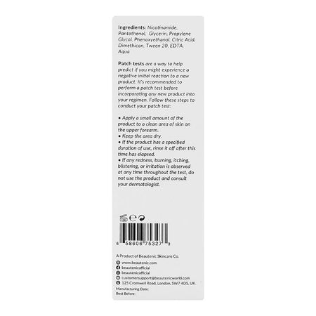 Beautenic Niacinamide 10% Pore Minimizing Toner, Alcohol, Silicone & Gluten Free, Glycerin, For Combination Skin, 100ml - Image 2