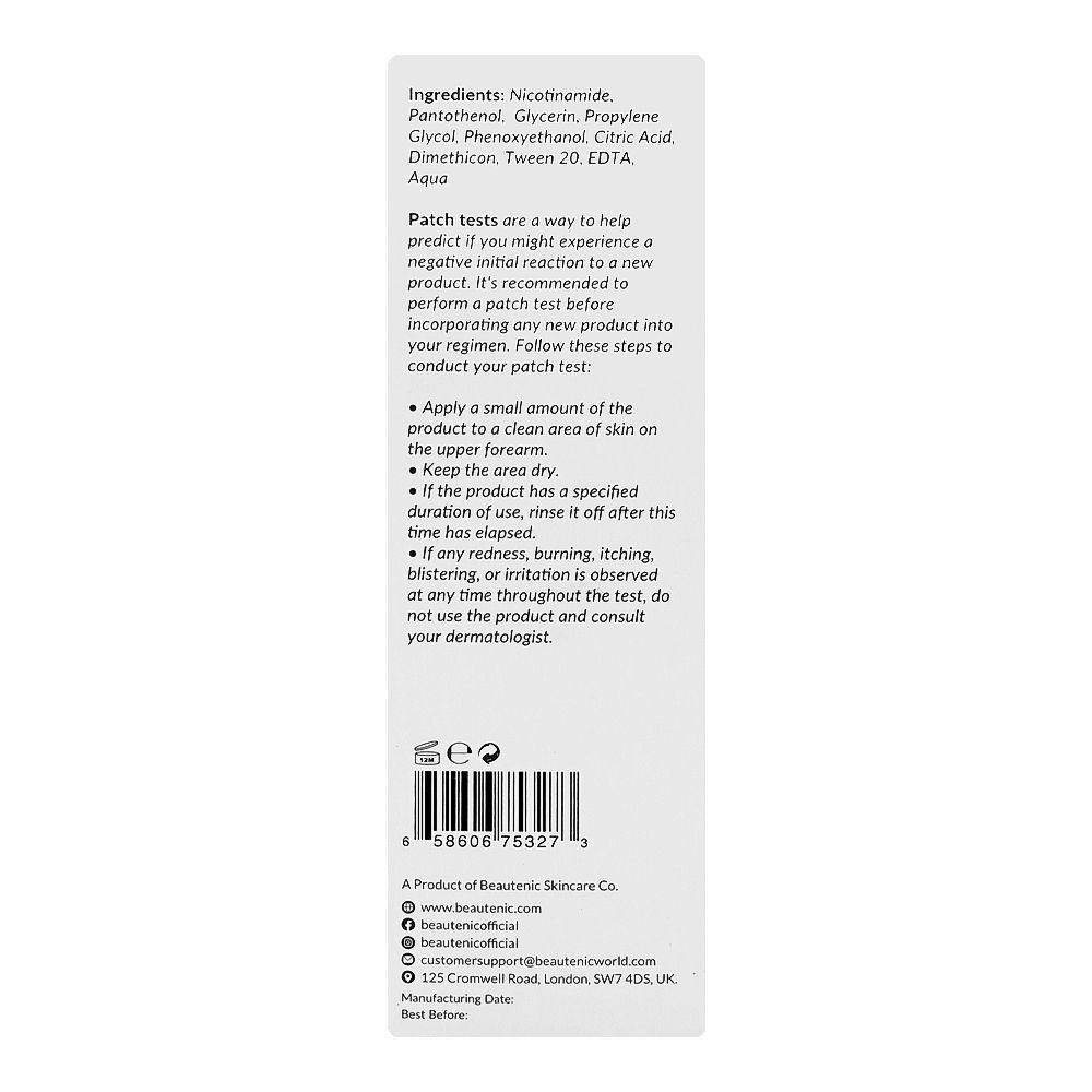 Beautenic Niacinamide 10% Pore Minimizing Toner, Alcohol, Silicone & Gluten Free, Glycerin, For Combination Skin, 100ml - Image 2