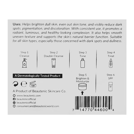 Beautenic L-Glutathione 5% + Niacinamide 6% Intense Pro Whitening Gel, Gluten & Silicone Free, For All Types Of Skin, 50g - Image 3