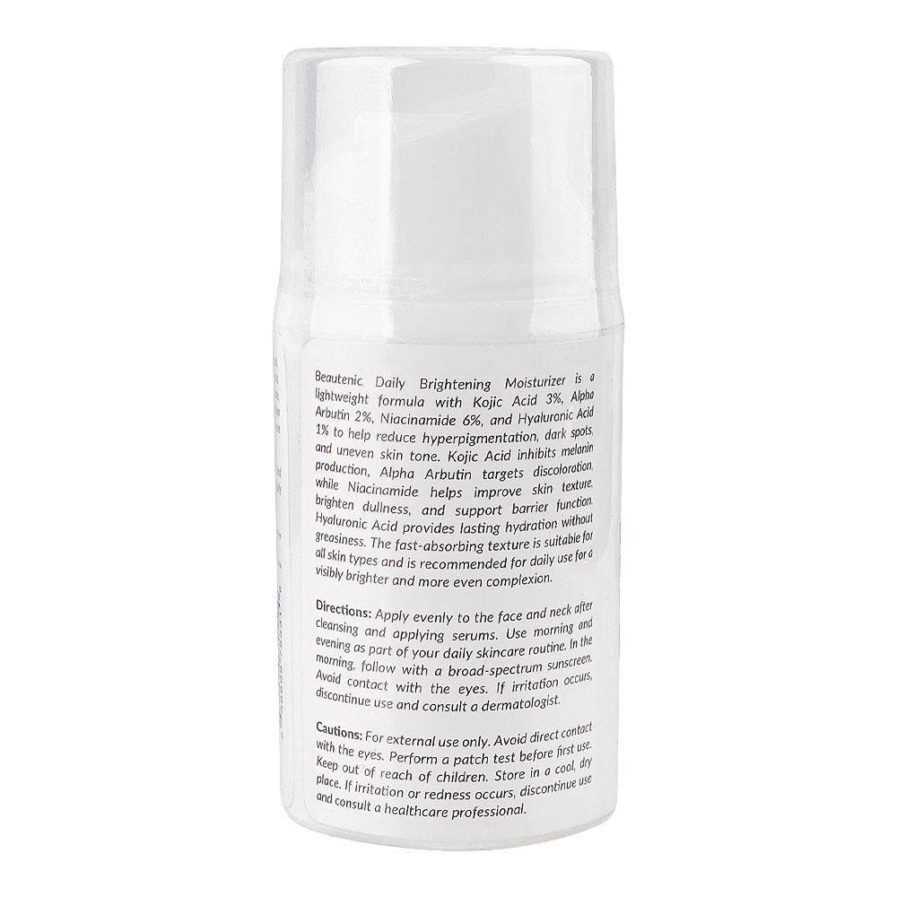 Beautenic Daily Brightening Moisturizer, Gluten, Alcohol & Silicone Free, Glycerin, Niacinamide, For All Types Of Skin, 50ml - Image 3