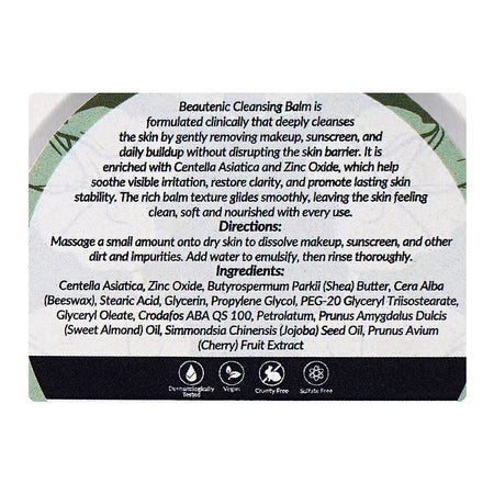 Beautenic Centella Asiatica + Zinc Cleansing Balm, Sulfate Free, Shea Butter, Jojoba Seed Oil, For All Types Of Skin, 100g - Image 3