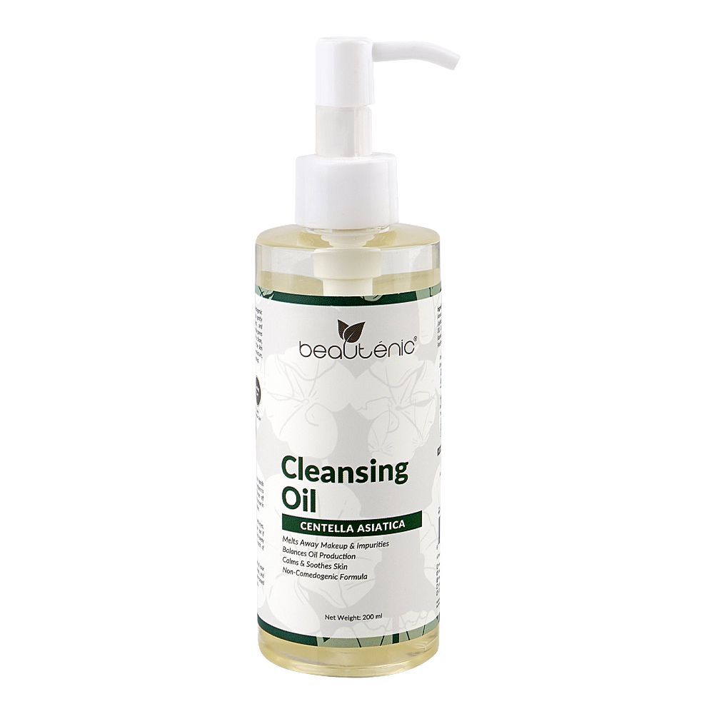Beautenic Centella Asiatica Cleansing Oil, Alcohol, Paraben & Sulfate Free, Sunflower & Jojoba Seed Oil, For All Types Of Skin, 200ml - Main Image