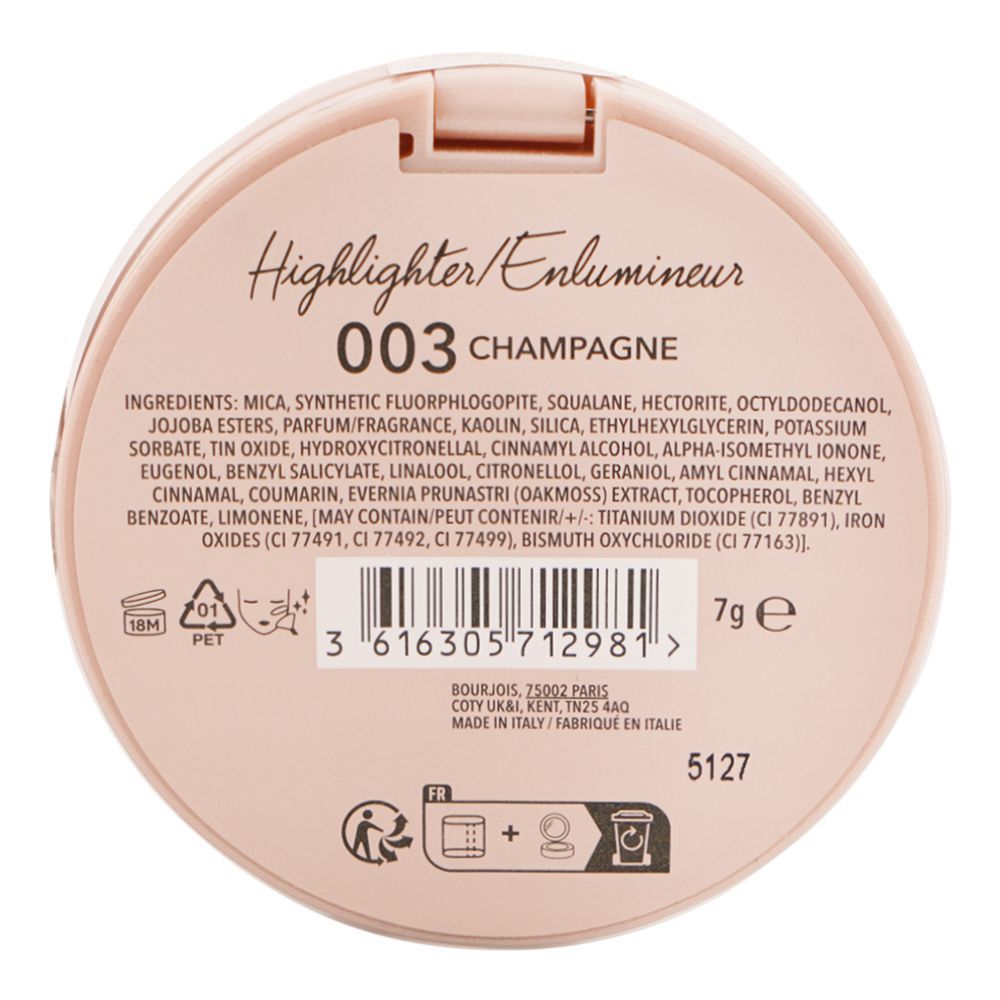 Bourjois Maxi Round Pot Highlighter, 003 Champagne, 7g - Image 2