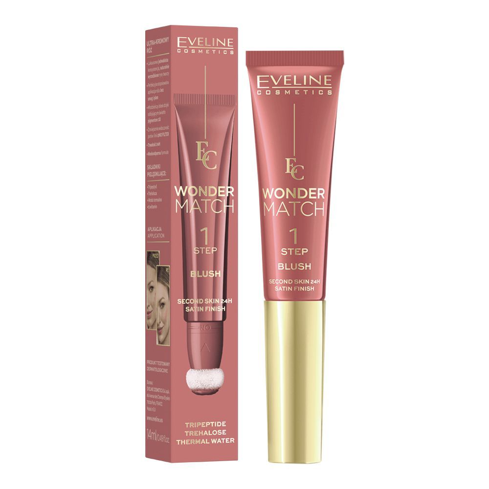 Eveline Wonder Match 1 Step Ultra Creamy Blush, 02, 14ml - Image 2