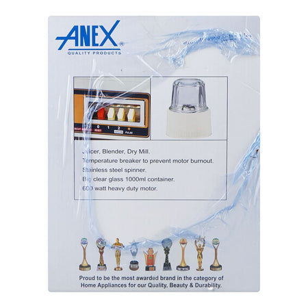 Anex Deluxe Juicer Blender Dry Mill, 600W, 220-240V, AG-177GL - Image 4