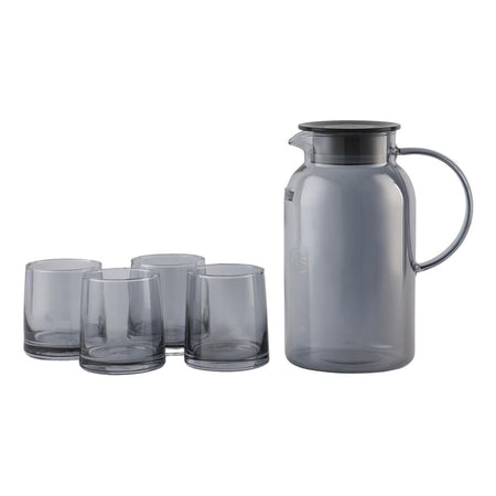 Royalford Water Jug & Glass Set, BPA & Lead Free, Grey, RF12210, 1800ml Jug, 260ml X 4 Cups, 5-Pack - Image 2