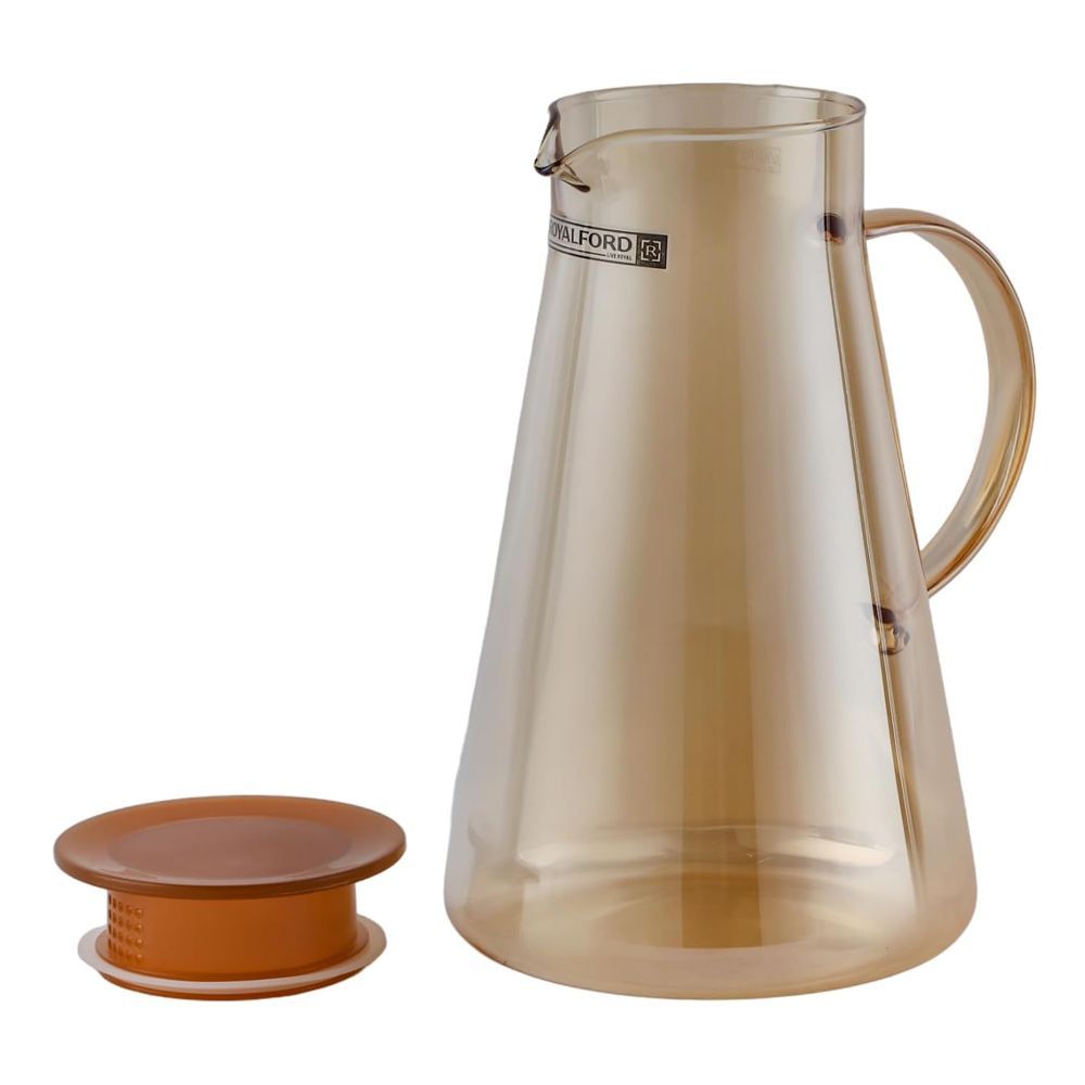 Royalford Water Jug & Glass Set, BPA & Lead Free, Golden, RF12209, 1800ml Jug, 260ml X 4 Cups, 5-Pack - Main Image