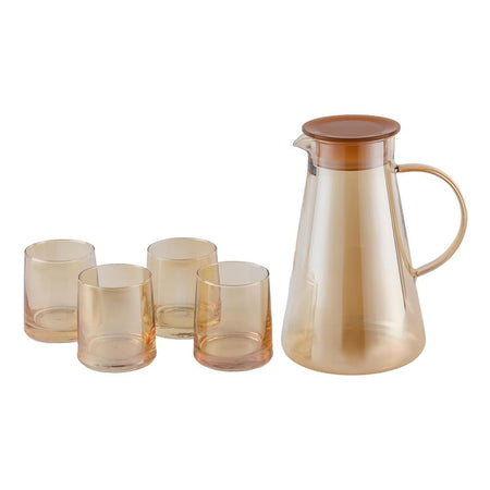 Royalford Water Jug & Glass Set, BPA & Lead Free, Golden, RF12209, 1800ml Jug, 260ml X 4 Cups, 5-Pack - Image 2