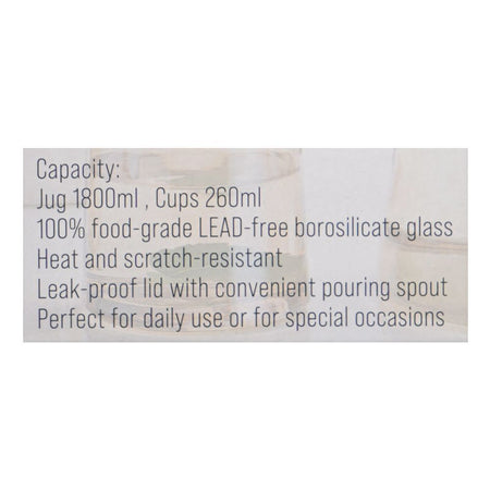 Royalford Water Jug & Glass Set, BPA & Lead Free, Golden, RF12209, 1800ml Jug, 260ml X 4 Cups, 5-Pack - Image 5