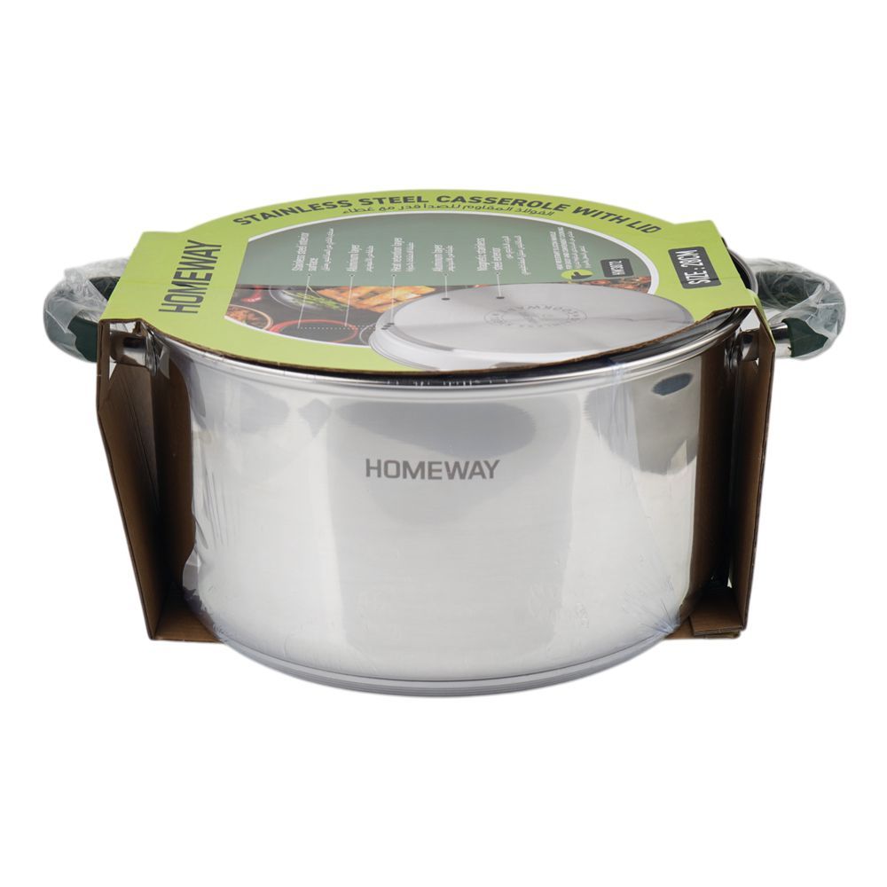 Homeway Stainless Steel Casserole With Lid, 28cm, HW3872 - Main Image