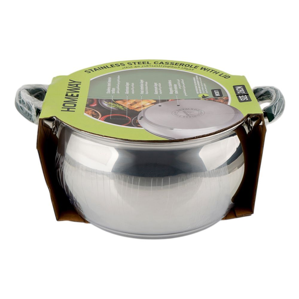 Homeway Stainless Steel Casserole With Lid, 26cm, HW3871 - Main Image